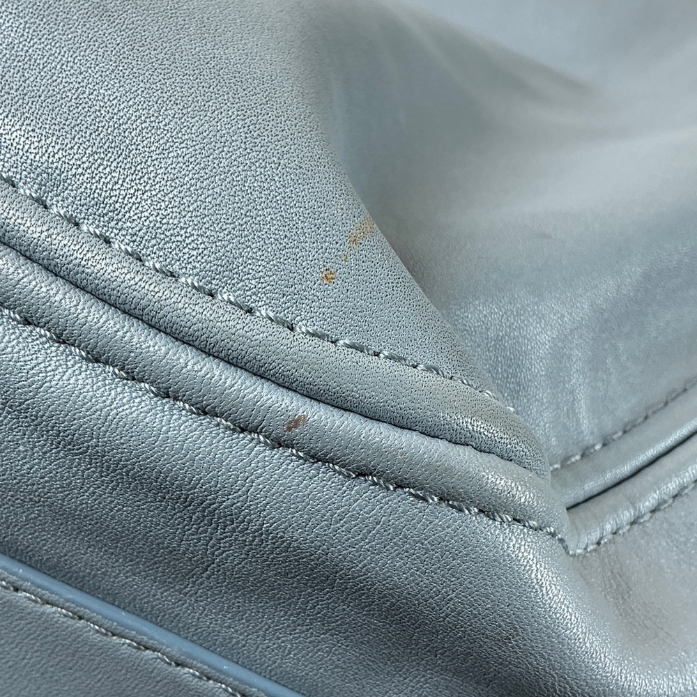 Coach Zoe Light Dusty Blue Silver Leather Large Hobo Bag - Picture 14 of 14